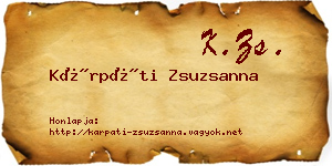 Kárpáti Zsuzsanna névjegykártya
